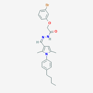 molecular formula C25H28BrN3O2 B313438 2-(3-bromophenoxy)-N'-{[1-(4-butylphenyl)-2,5-dimethyl-1H-pyrrol-3-yl]methylene}acetohydrazide 