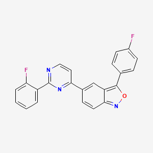 molecular formula C23H13F2N3O B3134386 3-(4-Fluorophenyl)-5-[2-(2-fluorophenyl)pyrimidin-4-yl]-2,1-benzoxazole CAS No. 400079-61-0