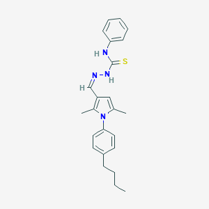 molecular formula C24H28N4S B313439 1-(4-butylphenyl)-2,5-dimethyl-1H-pyrrole-3-carbaldehyde N-phenylthiosemicarbazone 