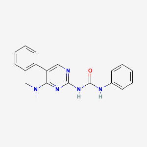 molecular formula C19H19N5O B3134403 N-[4-(dimethylamino)-5-phenyl-2-pyrimidinyl]-N'-phenylurea CAS No. 400079-92-7