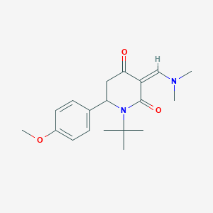 molecular formula C19H26N2O3 B3134406 (3Z)-1-tert-butyl-3-(dimethylaminomethylidene)-6-(4-methoxyphenyl)piperidine-2,4-dione CAS No. 400079-97-2