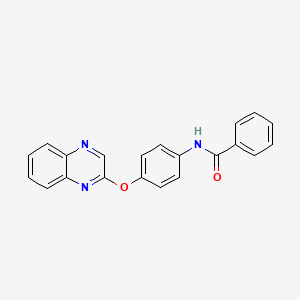 molecular formula C21H15N3O2 B3134408 N-[4-(2-quinoxalinyloxy)phenyl]benzenecarboxamide CAS No. 400079-99-4