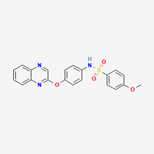 molecular formula C21H17N3O4S B3134410 4-methoxy-N-[4-(2-quinoxalinyloxy)phenyl]benzenesulfonamide CAS No. 400080-05-9