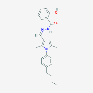 molecular formula C24H27N3O2 B313442 N'-{[1-(4-butylphenyl)-2,5-dimethyl-1H-pyrrol-3-yl]methylene}-2-hydroxybenzohydrazide 