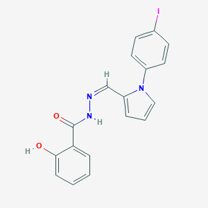 molecular formula C18H14IN3O2 B313443 2-hydroxy-N'-{[1-(4-iodophenyl)-1H-pyrrol-2-yl]methylene}benzohydrazide 