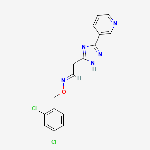 molecular formula C16H13Cl2N5O B3134432 2-[3-(3-pyridinyl)-1H-1,2,4-triazol-5-yl]acetaldehyde O-(2,4-dichlorobenzyl)oxime CAS No. 400080-21-9