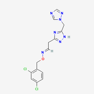 molecular formula C14H13Cl2N7O B3134437 2-[3-(1H-1,2,4-triazol-1-ylmethyl)-1H-1,2,4-triazol-5-yl]acetaldehyde O-(2,4-dichlorobenzyl)oxime CAS No. 400080-25-3