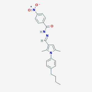 molecular formula C24H26N4O3 B313445 N'-{[1-(4-butylphenyl)-2,5-dimethyl-1H-pyrrol-3-yl]methylene}-4-nitrobenzohydrazide 