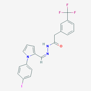 molecular formula C20H15F3IN3O B313446 N'-{[1-(4-iodophenyl)-1H-pyrrol-2-yl]methylene}-2-[3-(trifluoromethyl)phenyl]acetohydrazide 