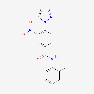 N-(2-methylphenyl)-3-nitro-4-(1H-pyrazol-1-yl)benzenecarboxamide