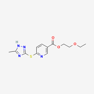 2-ethoxyethyl 6-[(5-methyl-1H-1,2,4-triazol-3-yl)sulfanyl]pyridine-3-carboxylate