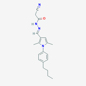 molecular formula C20H24N4O B313448 N'-{[1-(4-butylphenyl)-2,5-dimethyl-1H-pyrrol-3-yl]methylene}-2-cyanoacetohydrazide 