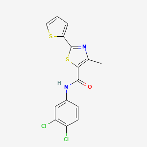 molecular formula C15H10Cl2N2OS2 B3134492 N-(3,4-二氯苯基)-4-甲基-2-(2-噻吩基)-1,3-噻唑-5-甲酰胺 CAS No. 400080-77-5