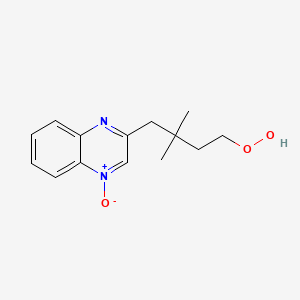 molecular formula C14H18N2O3 B3134495 3-(4-Hydroperoxy-2,2-dimethylbutyl)quinoxalin-1-ium-1-olate CAS No. 400080-81-1