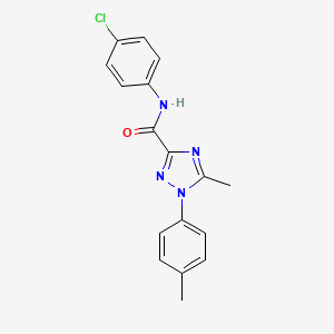 molecular formula C17H15ClN4O B3134503 N-(4-chlorophenyl)-5-methyl-1-(4-methylphenyl)-1H-1,2,4-triazole-3-carboxamide CAS No. 400080-87-7