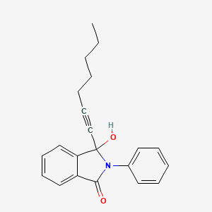 molecular formula C21H21NO2 B3134513 3-(1-Heptynyl)-3-hydroxy-2-phenyl-1-isoindolinone CAS No. 400080-95-7