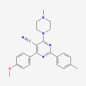molecular formula C24H25N5O B3134535 4-(4-Methoxyphenyl)-2-(4-methylphenyl)-6-(4-methylpiperazin-1-yl)pyrimidine-5-carbonitrile CAS No. 400081-15-4