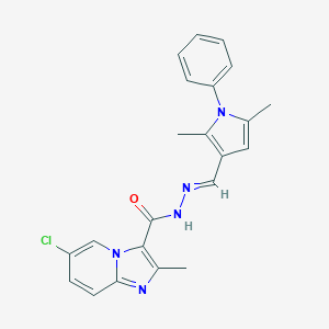molecular formula C22H20ClN5O B313455 6-chloro-N-[(E)-(2,5-dimethyl-1-phenylpyrrol-3-yl)methylideneamino]-2-methylimidazo[1,2-a]pyridine-3-carboxamide 