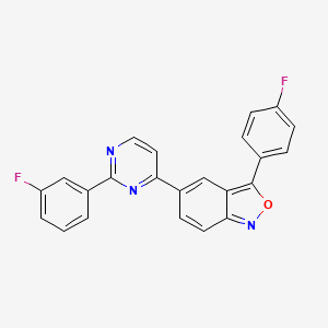 molecular formula C23H13F2N3O B3134559 3-(4-Fluorophenyl)-5-[2-(3-fluorophenyl)pyrimidin-4-yl]-2,1-benzoxazole CAS No. 400081-27-8