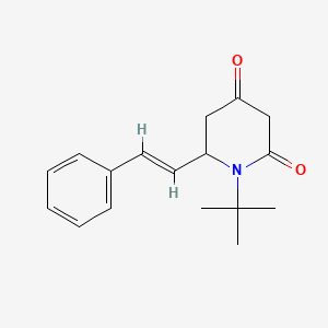 molecular formula C17H21NO2 B3134567 1-tert-butyl-6-[(E)-2-phenylethenyl]piperidine-2,4-dione CAS No. 400081-39-2