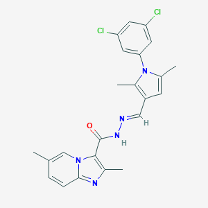 molecular formula C23H21Cl2N5O B313457 N'-{[1-(3,5-dichlorophenyl)-2,5-dimethyl-1H-pyrrol-3-yl]methylene}-2,6-dimethylimidazo[1,2-a]pyridine-3-carbohydrazide 