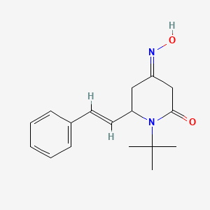 molecular formula C17H22N2O2 B3134570 (4Z)-1-tert-butyl-4-hydroxyimino-6-[(E)-2-phenylethenyl]piperidin-2-one CAS No. 400081-43-8