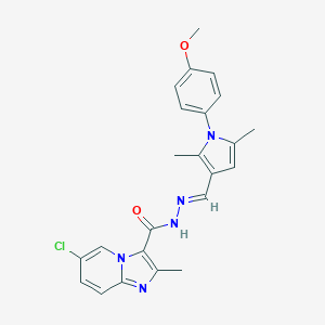 molecular formula C23H22ClN5O2 B313458 6-chloro-N'-{[1-(4-methoxyphenyl)-2,5-dimethyl-1H-pyrrol-3-yl]methylene}-2-methylimidazo[1,2-a]pyridine-3-carbohydrazide 