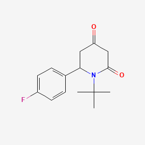 molecular formula C15H18FNO2 B3134580 1-Tert-butyl-6-(4-fluorophenyl)piperidine-2,4-dione CAS No. 400081-45-0