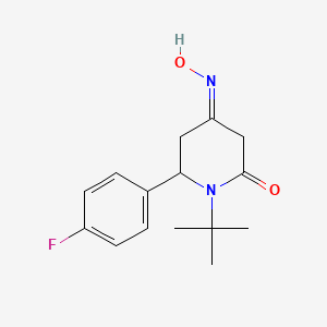 (4E)-1-tert-butyl-6-(4-fluorophenyl)-4-hydroxyiminopiperidin-2-one
