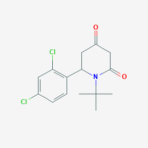 molecular formula C15H17Cl2NO2 B3134591 1-Tert-butyl-6-(2,4-dichlorophenyl)piperidine-2,4-dione CAS No. 400081-48-3