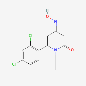 molecular formula C15H18Cl2N2O2 B3134600 (4E)-1-tert-butyl-6-(2,4-dichlorophenyl)-4-hydroxyiminopiperidin-2-one CAS No. 400081-50-7