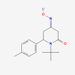 molecular formula C16H22N2O2 B3134601 (4E)-1-tert-butyl-4-hydroxyimino-6-(4-methylphenyl)piperidin-2-one CAS No. 400081-51-8