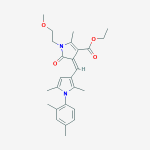 molecular formula C26H32N2O4 B313461 ethyl (4Z)-4-{[1-(2,4-dimethylphenyl)-2,5-dimethyl-1H-pyrrol-3-yl]methylidene}-1-(2-methoxyethyl)-2-methyl-5-oxo-4,5-dihydro-1H-pyrrole-3-carboxylate 