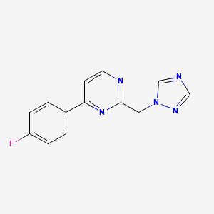 molecular formula C13H10FN5 B3134616 4-(4-fluorophenyl)-2-(1H-1,2,4-triazol-1-ylmethyl)pyrimidine CAS No. 400081-65-4