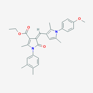 molecular formula C30H32N2O4 B313464 ethyl 1-(3,4-dimethylphenyl)-4-{[1-(4-methoxyphenyl)-2,5-dimethyl-1H-pyrrol-3-yl]methylene}-2-methyl-5-oxo-4,5-dihydro-1H-pyrrole-3-carboxylate 
