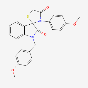 molecular formula C25H22N2O4S B3134643 3-(4-Methoxyphenyl)-1'-[(4-methoxyphenyl)methyl]spiro[1,3-thiazolidine-2,3'-indole]-2',4-dione CAS No. 400081-82-5