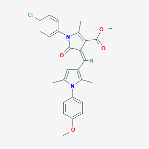 molecular formula C27H25ClN2O4 B313465 methyl 1-(4-chlorophenyl)-4-{[1-(4-methoxyphenyl)-2,5-dimethyl-1H-pyrrol-3-yl]methylene}-2-methyl-5-oxo-4,5-dihydro-1H-pyrrole-3-carboxylate 