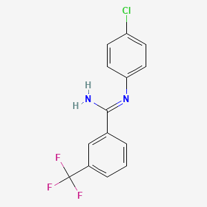 molecular formula C14H10ClF3N2 B3134658 N-(4-chlorophenyl)-3-(trifluoromethyl)benzenecarboximidamide CAS No. 400081-99-4
