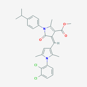 molecular formula C29H28Cl2N2O3 B313466 methyl (4Z)-4-{[1-(2,3-dichlorophenyl)-2,5-dimethyl-1H-pyrrol-3-yl]methylidene}-2-methyl-5-oxo-1-[4-(propan-2-yl)phenyl]-4,5-dihydro-1H-pyrrole-3-carboxylate 