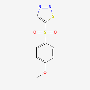 molecular formula C9H8N2O3S2 B3134666 4-Methoxyphenyl 1,2,3-thiadiazol-5-yl sulfone CAS No. 400082-12-4