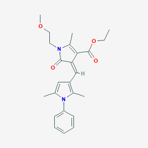 molecular formula C24H28N2O4 B313467 ethyl (4Z)-4-[(2,5-dimethyl-1-phenyl-1H-pyrrol-3-yl)methylidene]-1-(2-methoxyethyl)-2-methyl-5-oxo-4,5-dihydro-1H-pyrrole-3-carboxylate 