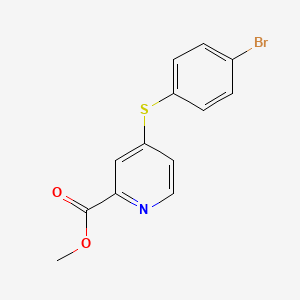molecular formula C13H10BrNO2S B3134685 4-[(4-溴苯基)硫代]-2-吡啶甲酸甲酯 CAS No. 400082-50-0