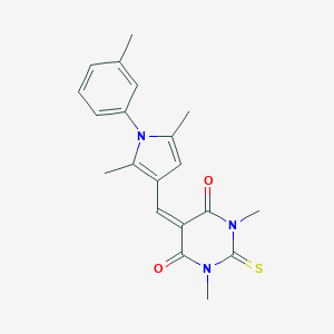 molecular formula C20H21N3O2S B313473 5-{[2,5-dimethyl-1-(3-methylphenyl)-1H-pyrrol-3-yl]methylidene}-1,3-dimethyl-2-thioxodihydropyrimidine-4,6(1H,5H)-dione 