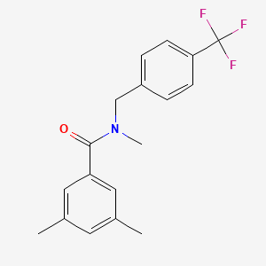 molecular formula C18H18F3NO B3134738 N,3,5-trimethyl-N-[4-(trifluoromethyl)benzyl]benzenecarboxamide CAS No. 400083-30-9