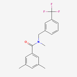 molecular formula C18H18F3NO B3134746 N,3,5-trimethyl-N-[3-(trifluoromethyl)benzyl]benzenecarboxamide CAS No. 400083-31-0