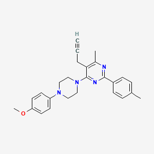 molecular formula C26H28N4O B3134747 4-[4-(4-甲氧基苯基)哌嗪]-6-甲基-2-(4-甲基苯基)-5-(2-丙炔基)嘧啶 CAS No. 400083-43-4