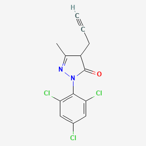 molecular formula C13H9Cl3N2O B3134755 5-甲基-4-(2-丙炔基)-2-(2,4,6-三氯苯基)-2,4-二氢-3H-吡唑-3-酮 CAS No. 400083-44-5