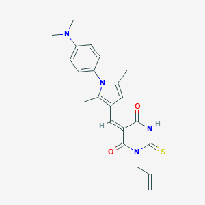 molecular formula C22H24N4O2S B313482 1-allyl-5-({1-[4-(dimethylamino)phenyl]-2,5-dimethyl-1H-pyrrol-3-yl}methylene)-2-thioxodihydro-4,6(1H,5H)-pyrimidinedione 