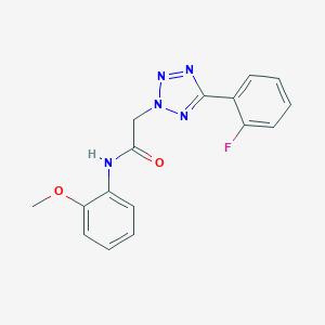 molecular formula C16H14FN5O2 B313483 2-[5-(2-Fluoro-phenyl)-tetrazol-2-yl]-N-(2-methoxy-phenyl)-acetamide 