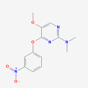 molecular formula C13H14N4O4 B3134831 5-methoxy-N,N-dimethyl-4-(3-nitrophenoxy)pyrimidin-2-amine CAS No. 400084-05-1